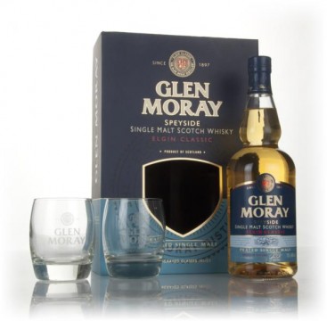 Glen Moray Peated Elgin Classic Gift Set with 2x Glasses