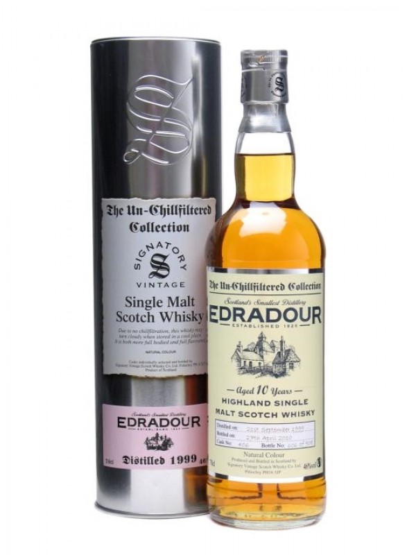 Edradour 1999 10 Year Old Un chillfiltered Signatory