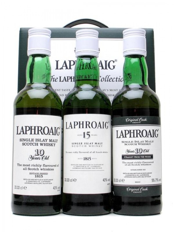 Laphroaig Collection 10 Year Old 15 Year Old 10 Year Old Cask Str 3x33cl